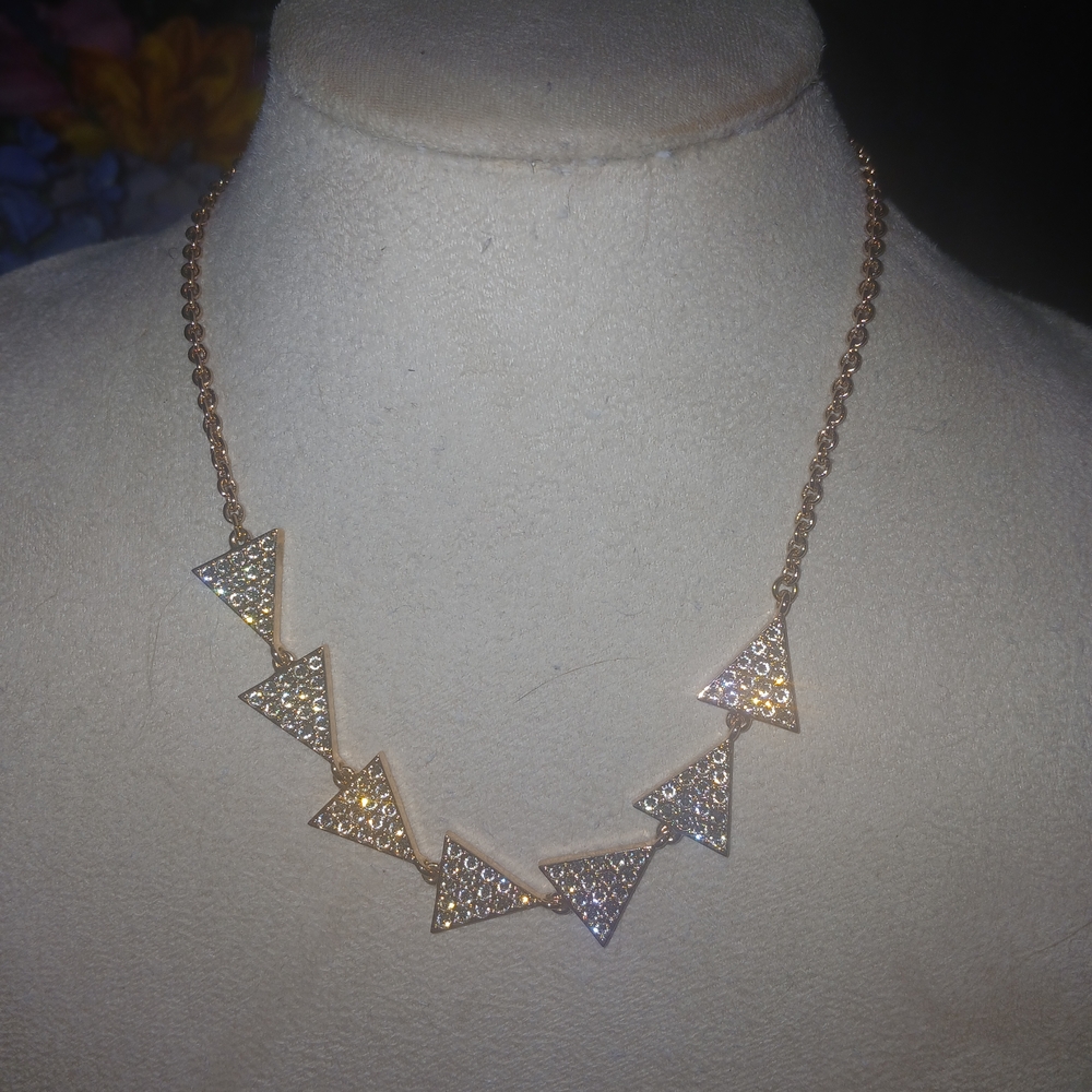 Swarovski Gold and Silver Triangle Necklace